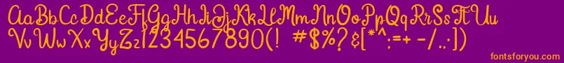 Gardena Font – Orange Fonts on Purple Background