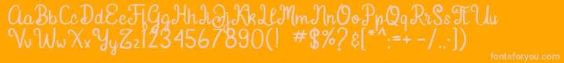 Gardena-Schriftart – Rosa Schriften auf orangefarbenem Hintergrund