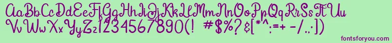Gardena Font – Purple Fonts on Green Background