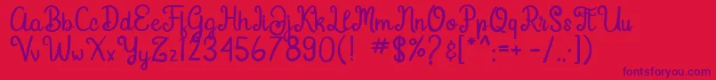 Gardena Font – Purple Fonts on Red Background