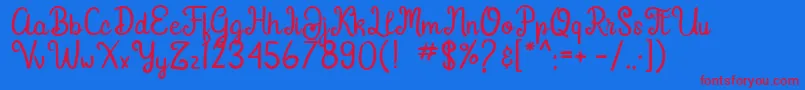 Gardena Font – Red Fonts on Blue Background
