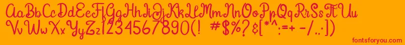 Gardena Font – Red Fonts on Orange Background