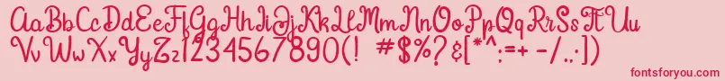 Gardena Font – Red Fonts on Pink Background