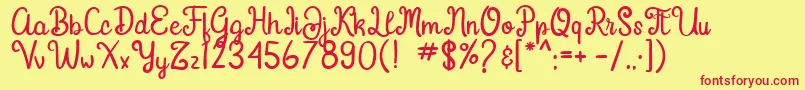 Gardena Font – Red Fonts on Yellow Background