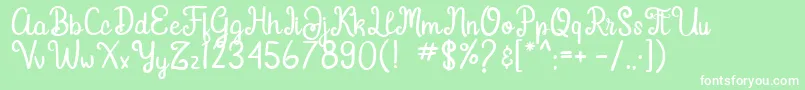 Gardena Font – White Fonts on Green Background
