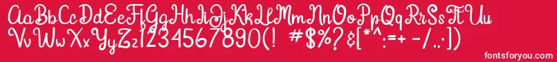 Gardena Font – White Fonts on Red Background