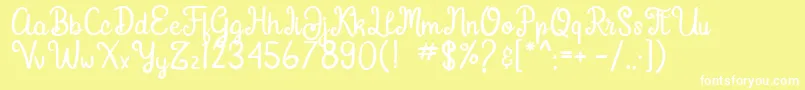 Gardena Font – White Fonts on Yellow Background