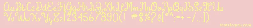 Gardena-Schriftart – Gelbe Schriften auf rosa Hintergrund