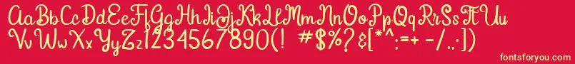 Gardena Font – Yellow Fonts on Red Background