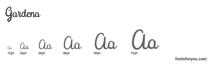 Gardena Font Sizes