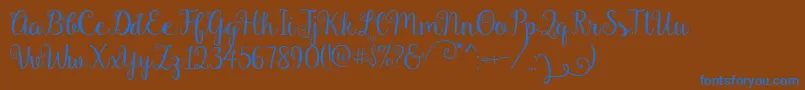 Gardenia Font – Blue Fonts on Brown Background