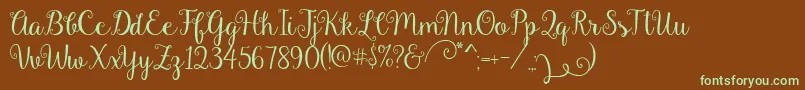 Шрифт Gardenia – зелёные шрифты на коричневом фоне