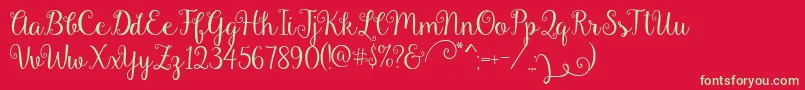 Gardenia Font – Green Fonts on Red Background