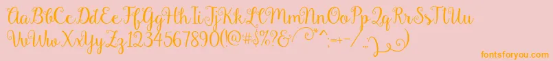 Gardenia-Schriftart – Orangefarbene Schriften auf rosa Hintergrund