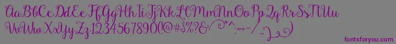 Шрифт Gardenia – фиолетовые шрифты на сером фоне
