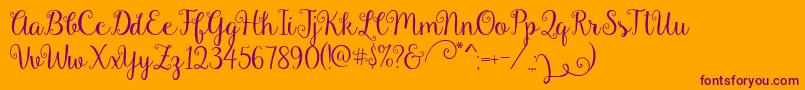 Gardenia Font – Purple Fonts on Orange Background