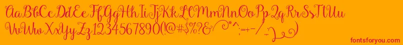 Gardenia Font – Red Fonts on Orange Background