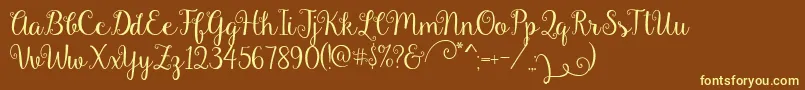 Gardenia-fontti – keltaiset fontit ruskealla taustalla