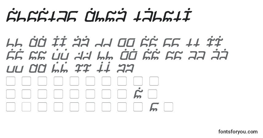 A fonte Gargish Bold Italic – alfabeto, números, caracteres especiais