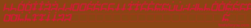 Fonte Gargish Bold Italic – fontes vermelhas em um fundo marrom