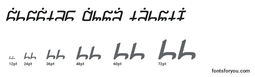 Größen der Schriftart Gargish Bold Italic