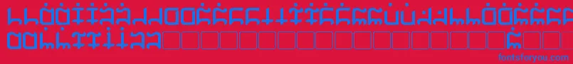 フォントGargish Bold – 赤い背景に青い文字
