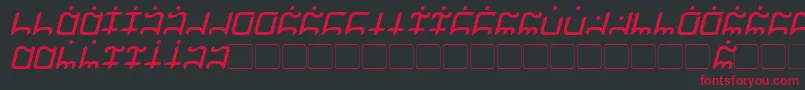 Gargish Italic-fontti – punaiset fontit mustalla taustalla