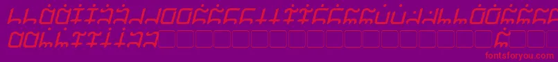 Gargish Italic-fontti – punaiset fontit violetilla taustalla