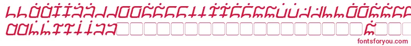 Gargish Italic-Schriftart – Rote Schriften auf weißem Hintergrund
