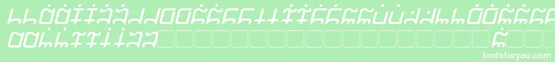 Fonte Gargish Italic – fontes brancas em um fundo verde