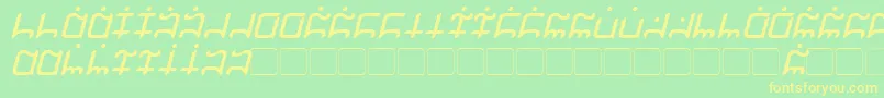 フォントGargish Italic – 黄色の文字が緑の背景にあります
