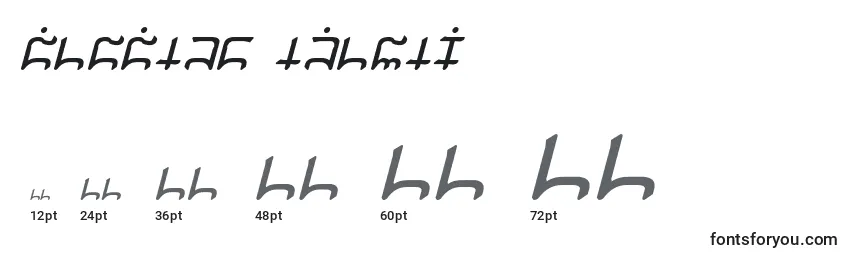 Größen der Schriftart Gargish Italic