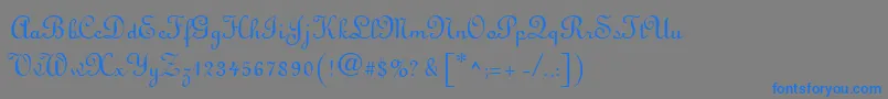 フォントLinus – 灰色の背景に青い文字