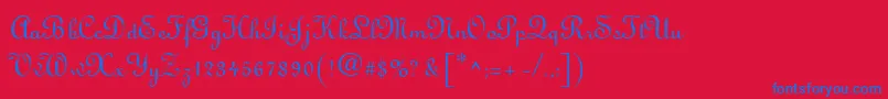 Linus Font – Blue Fonts on Red Background