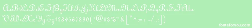 フォントLinus – 緑の背景に白い文字