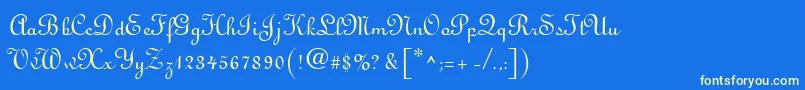 フォントLinus – 黄色の文字、青い背景