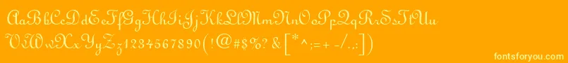 Linus Font – Yellow Fonts on Orange Background