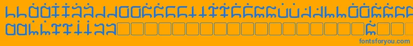 フォントGargish – オレンジの背景に青い文字