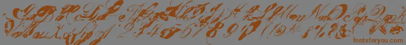 Weitere Informationen zur garglenutz fontvir us-Schriftart garglenutz fontvir us-Schriftart – Braune Schriften auf grauem Hintergrund
