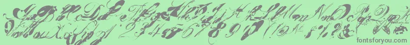 garglenutz fontvir us-Schriftart – Graue Schriften auf grünem Hintergrund