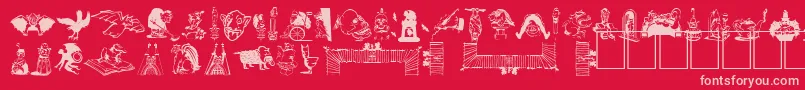 Шрифт GARGOO   – розовые шрифты на красном фоне