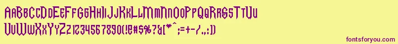 Gargoyles Font – Purple Fonts on Yellow Background