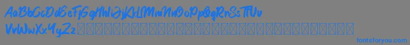 Garlobrush-Schriftart – Blaue Schriften auf grauem Hintergrund