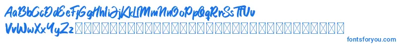 Garlobrush Font – Blue Fonts on White Background