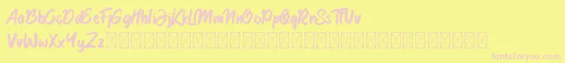 Garlobrush Font – Pink Fonts on Yellow Background