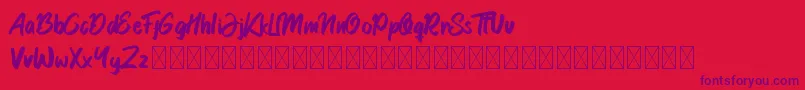 Garlobrush Font – Purple Fonts on Red Background