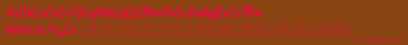 Garlobrush-fontti – punaiset fontit ruskealla taustalla