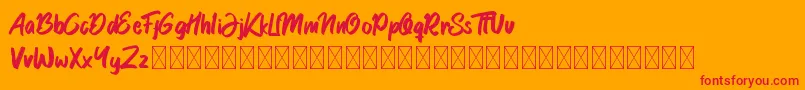 Garlobrush Font – Red Fonts on Orange Background