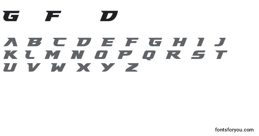 Czcionka Gary Fisher Demo – alfabet, cyfry, specjalne znaki