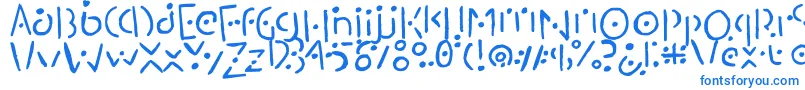 フォントMartianesque – 白い背景に青い文字